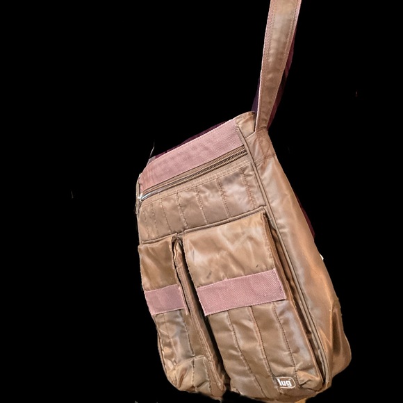 “lug”Brown Crossbody Multi Pocket Nylon Bag. - Picture 16 of 16